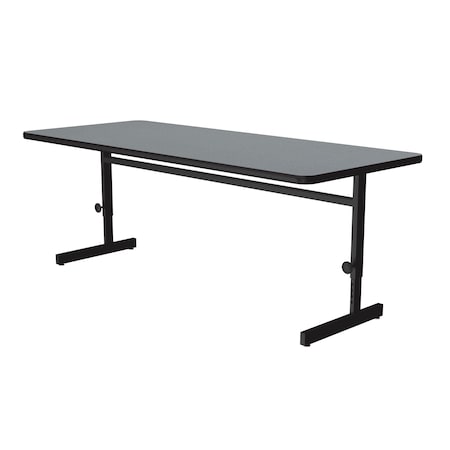 CORRELL Rectangle Econoline Adjustable Height Computer Desk and Training Table, 30" X 72" X 21" to 29" CSA3072M-15